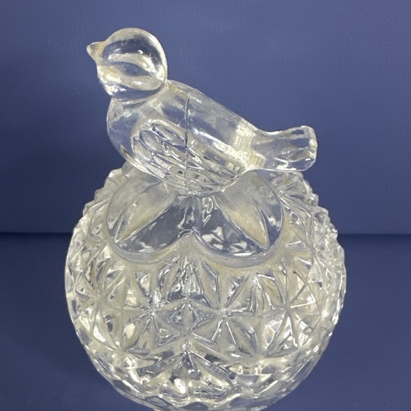 Vintage Hofbauer Byrdes Collection Lead Crystal Covered Dish Bowl Etched Birds - Picture 2 of 6